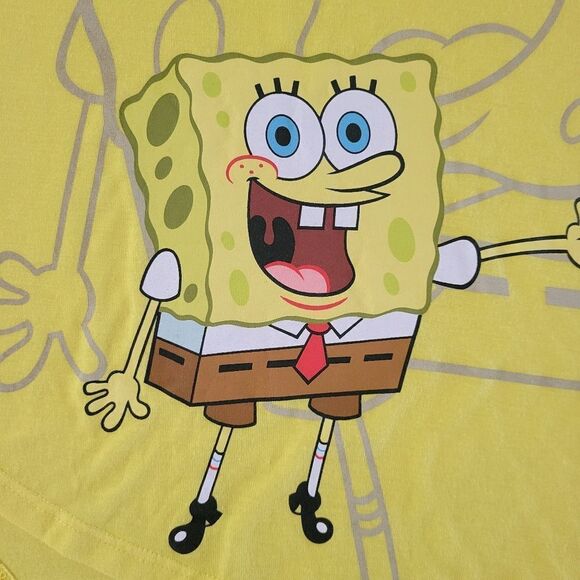 SpongeBob SquarePants Women's Yellow Graphic Crewneck Short Sleeve T-Shirt - Picture 12 of 15